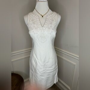 White Halter Embellished Cocktail Dress